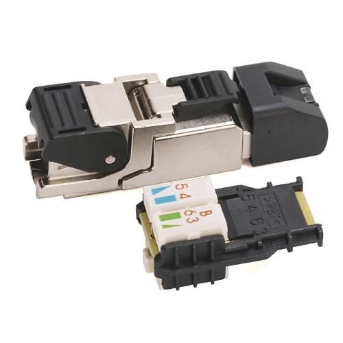 1585 ETHERNET MEDIA, RJ45, STANDARD, STRAIGHT MALE, 8 CONDUCTORS product photo Front View L