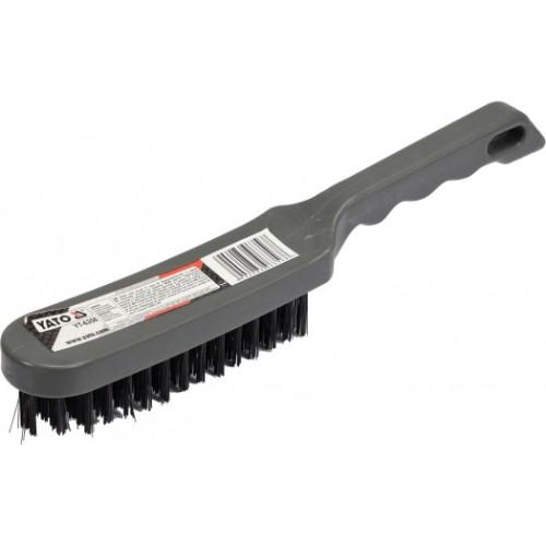 WIRE BRUSH 6-ROWS PLASTIC HANDLE product photo Front View L