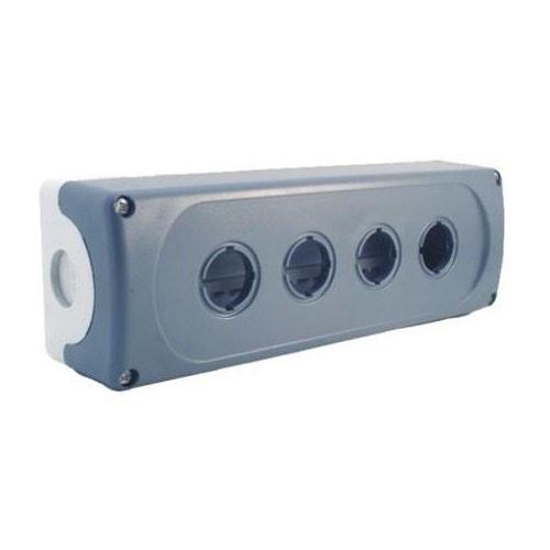 MEP1-0 PUSH BUTTON ENCLOSURE 4 HOLES Ø22MM GREY product photo Front View L