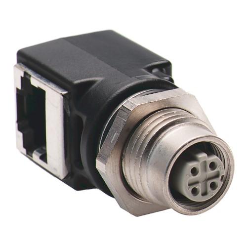 ENET M12 ADAPTER ETHERNET M12 RJ45 TO M12 THRU-PANEL ADAPTER product photo