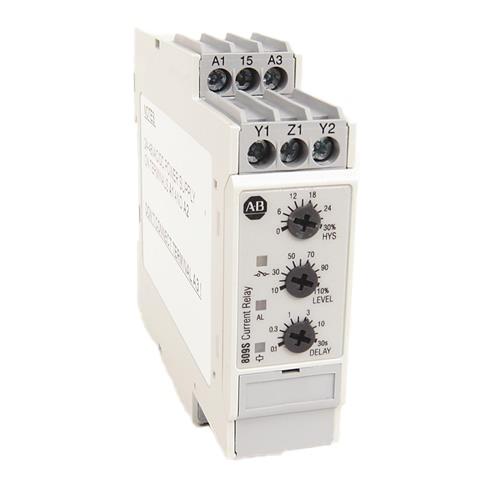 809S MOTOR PROTECTION RELAY 1-PHASE CURRENT MONITORING UNDER & OVERCURRENT PROTECTION ADJUSTABLE TIME DELAY 1 TO 10 A AC/DC 24/48V AC/DC product photo Front View L