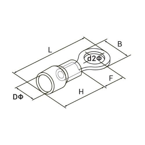 INSULATED RING TERMINAL 6-13MM product photo Back View L