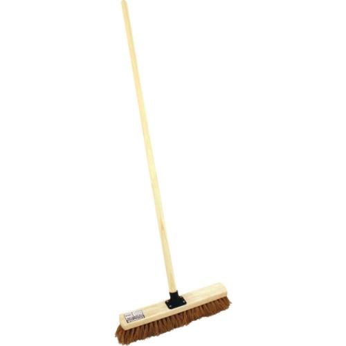 SOFT COCO BROOM 18" WITH 48" WOODEN HANDLE product photo Front View L