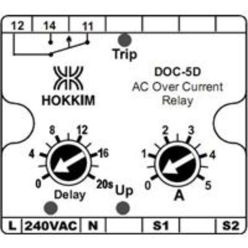 AC OVER CURRENT RELAY WITH DELAY 0-5A product photo Back View L