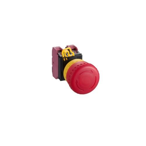 YW SERIES ILLUM EMERGENCY STOP SWITCH 1NO 1NC 24VAC/DC RED product photo Front View L