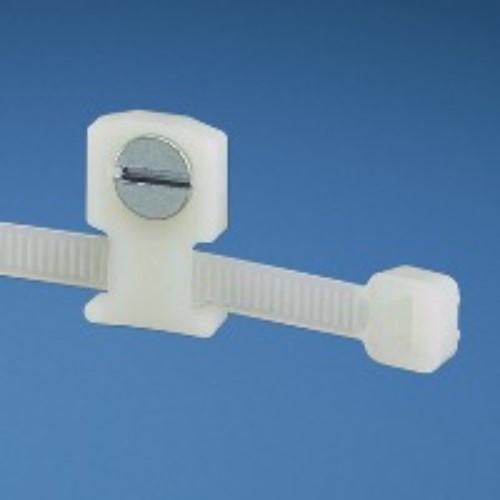 LOW PROFILE CABLE TIE MOUNT #5 SCREW NATURAL STD PK (100PCS/PKT, MULTIPLY BY 10 PKT) product photo Back View L