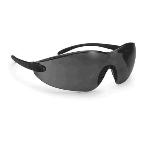 SAFETY EYEWEAR BLACK FRAME HARD COATED SMOKE LENS product photo Front View L