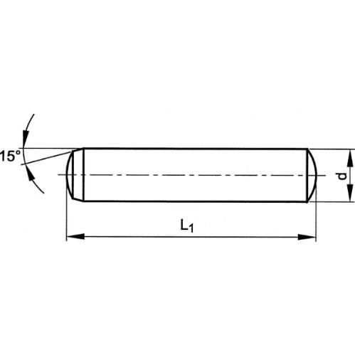 DOWEL PIN METRIC PLAIN M6-TOL 4X8MM (100PCS/PKT) product photo Back View L