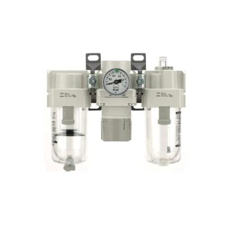 AC10-AC40-A SERIES AIR COMBINATION AIR FILTER+REGULATOR+LUBRICATOR BODY SIZE 1/4 product photo