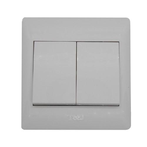 DAZZLE RETRACTIVE SWITCH 16A 2 GANG 1 WAY product photo