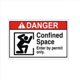 DANGER CONFINED SPACE ENTER BY PERMIT ONLY STICKER A3 11" X 16.5" product photo
